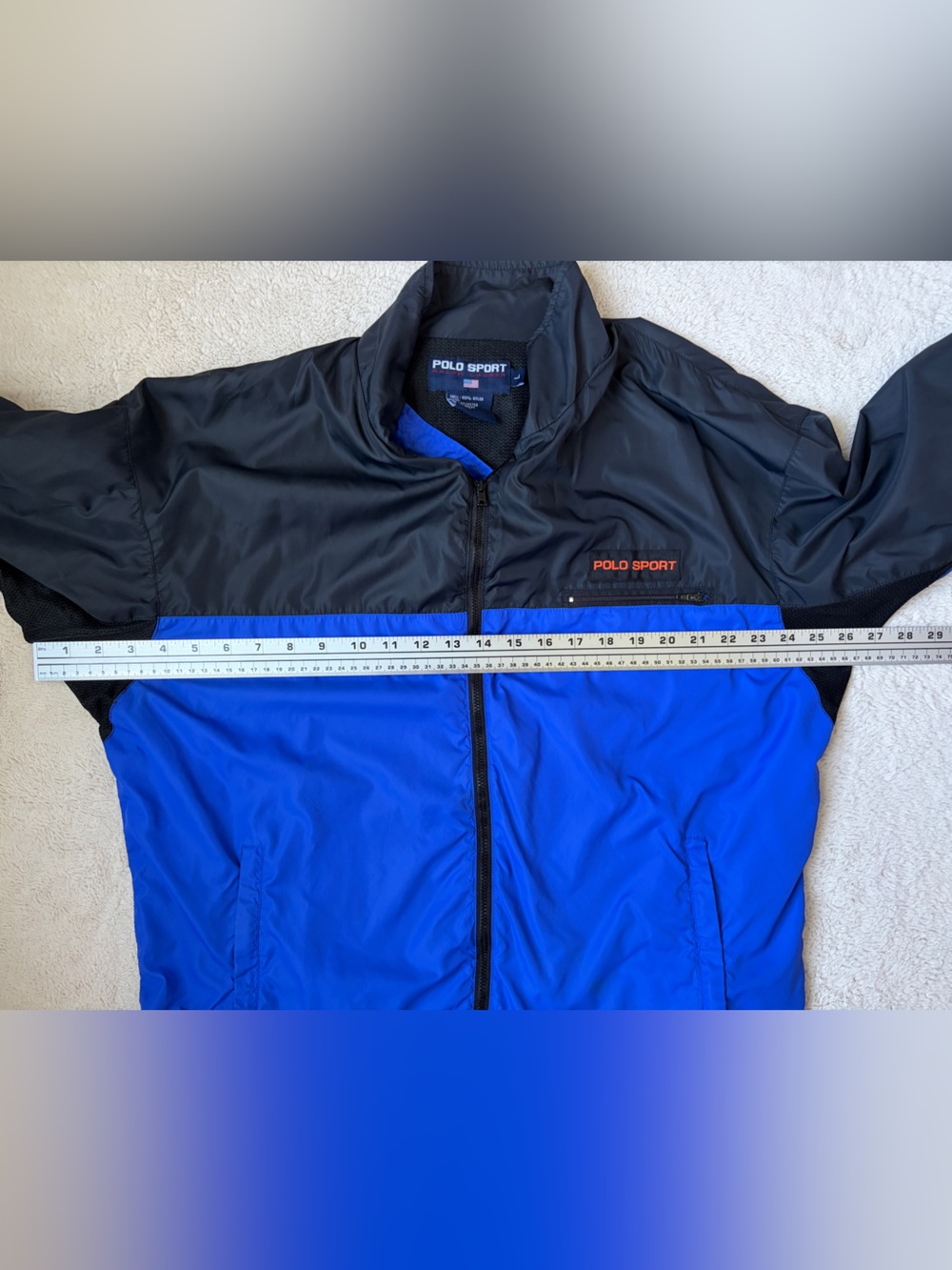 Vintage 90s Polo Sport by Ralph Lauren Blue & Black Colorblock Windbreaker Large - Picture 10 of 14